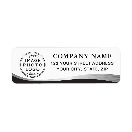 Logo Silver gradiënt bedrijfsterugkeeradres Etiket (Voorkant)