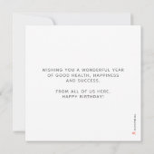 Logo Silver Script met Blauwgroen blauwe verjaarda Kaart (Achterkant)