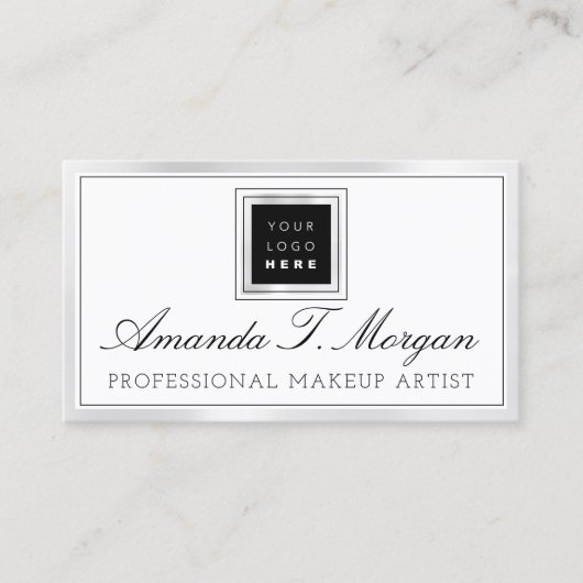 Logo Silver White Wedding Event Planner Visitekaartje (Voorkant)
