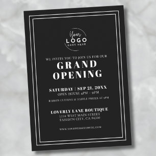 Logo Simple Business Opening Party Kaart