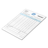Logo Simple Employee Business Time Sheet Notepad Notitieblok (Schuin)