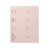 Logo Simple Girly Blush Pink Weekly Planner Notitieblok (Linkerzijde)