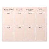 Logo Simple Girly Blush Pink Weekly Planner Notitieblok (Voorkant)