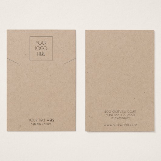 Logo Simple Jewelry Ketting Kraft Display Kaart (Voorkant /achterkant)
