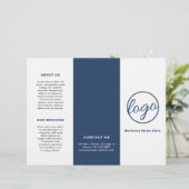 Logo Simple Navy Blue Trifold Brochure (Staand voorkant)