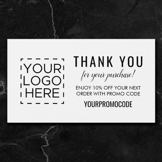 Logo Simple Promo Code Coupon Discount Card Visitekaartje