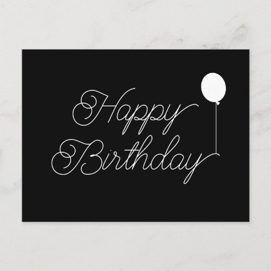 Logo Simple Script Black Business Happy Birthday Briefkaart (Voorkant)