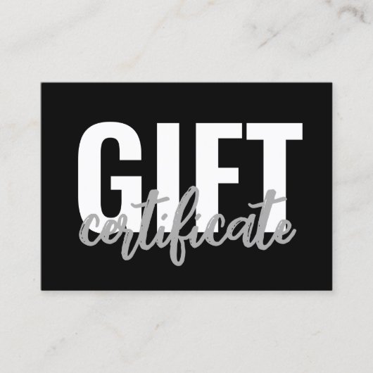 Logo Simple Script Business Gift Certificate Visitekaartje (Voorkant)