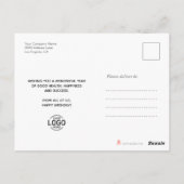 Logo Simple Script Navy Blue Business Birthday Briefkaart (Achterkant)