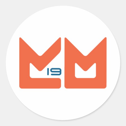 Logo - Sinaasappel en blauw Ronde Sticker (Voorkant)