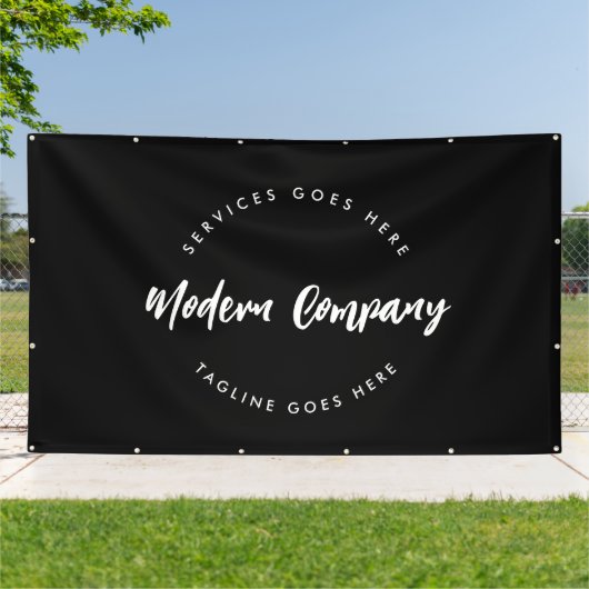 Logo sjabloon aangepast bewerkbare tekst Modern Spandoek (Buitenkant)