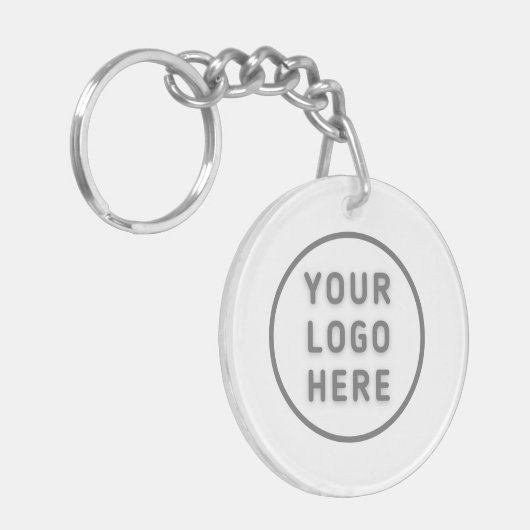 Logo Sjabloon Business Promo Simple White Acrylic Sleutelhanger (Voorkant Links)