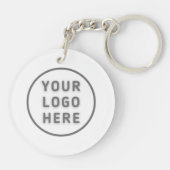 Logo Sjabloon Business Promo Simple White Acrylic Sleutelhanger (Achterkant)