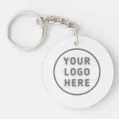 Logo Sjabloon Business Promo Simple White Acrylic Sleutelhanger (Voorkant)