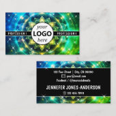 Logo Sjabloon Chakra Flower of Life Galaxy Sparkle Visitekaartje (Voorkant / Achterkant)