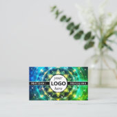 Logo Sjabloon Chakra Flower of Life Galaxy Sparkle Visitekaartje (Staand voorkant)