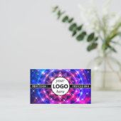 Logo Sjabloon Chakra Flower of Life Galaxy Sparkle Visitekaartje (Staand voorkant)