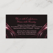 Logo Sjabloon Chic Luxe Bloei Girly Roze Visitekaartje (Achterkant)