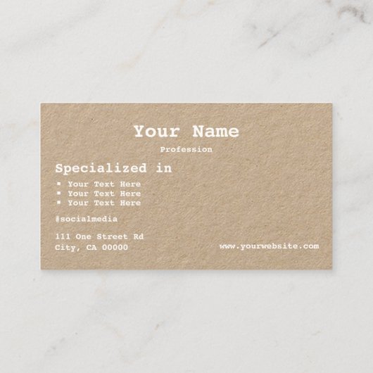 Logo Sjabloon Eenvoudige rustieke minimalistische Visitekaartje (Achterkant)