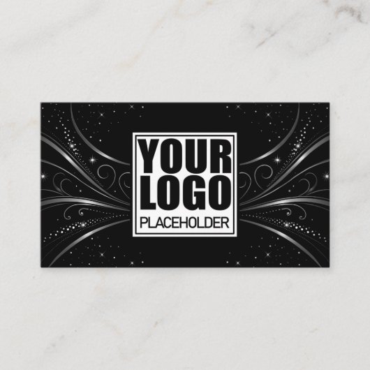 Logo Sjabloon Extravagant Silver Luxury Flourish Visitekaartje (Voorkant)