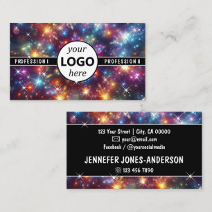 Logo Sjabloon Galaxy Stars Magic Energetic Sparkle Visitekaartje