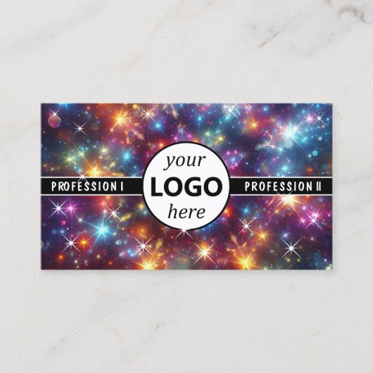 Logo Sjabloon Galaxy Stars Magic Energetic Sparkle Visitekaartje (Voorkant)