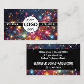 Logo Sjabloon Galaxy Stars Magic Energetic Sparkle Visitekaartje (Voorkant / Achterkant)