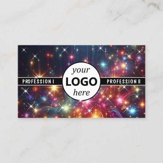 Logo Sjabloon Galaxy Stars Magic Energetic Sparkle Visitekaartje (Voorkant)