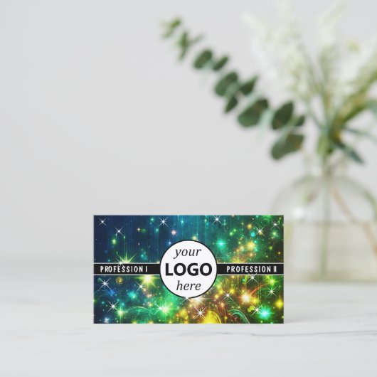 Logo Sjabloon Galaxy Stars Magic Energetic Sparkle Visitekaartje (Staand voorkant)