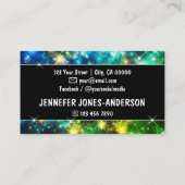 Logo Sjabloon Galaxy Stars Magic Energy Green Visitekaartje (Achterkant)