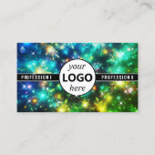 Logo Sjabloon Galaxy Stars Magic Energy Green Visitekaartje (Voorkant)