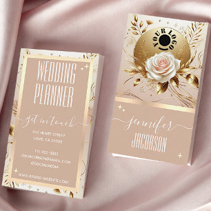 Logo Sjabloon Glam Floral Krans Roos Flower Gold Visitekaartje