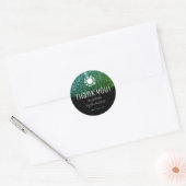 Logo Sjabloon Glitter Stars Blauwgroen Ombre Bedan Ronde Sticker (Envelop)