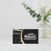 Logo Sjabloon Golden Car Service Auto Detailing Visitekaartje (Staand voorkant)