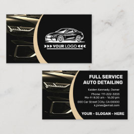 Logo Sjabloon Golden Car Service Auto Detailing Visitekaartje