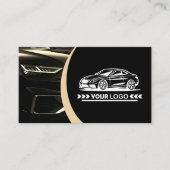 Logo Sjabloon Golden Car Service Auto Detailing Visitekaartje (Voorkant)