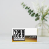 Logo Sjabloon Golden Chrome Visitekaartje (Staand voorkant)