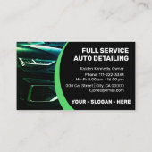 Logo Sjabloon Groene Auto Service Auto Detailing Visitekaartje (Achterkant)