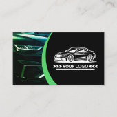 Logo Sjabloon Groene Auto Service Auto Detailing Visitekaartje (Voorkant)