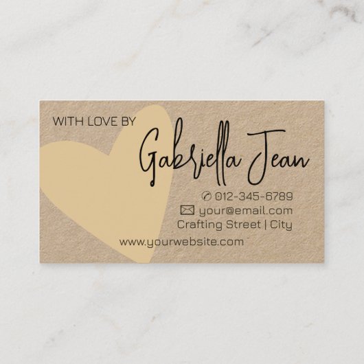 Logo Sjabloon Handgemaakte Ambachten Eenvoudige Cl Visitekaartje (Achterkant)