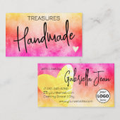 Logo Sjabloon Handgemaakte Ambachten Rainbow Distr Visitekaartje (Voorkant / Achterkant)