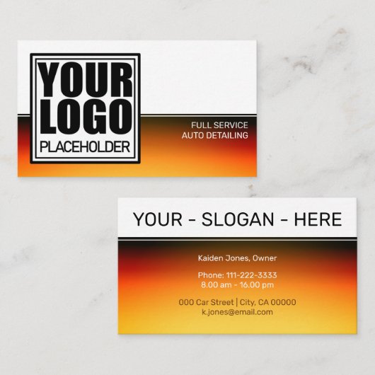 Logo Sjabloon Hot Fire Oranje kleurgradiënt Koel Visitekaartje (Voorkant / Achterkant)