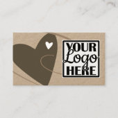 Logo Sjabloon Kraft papier bruin liefde hart ambac Visitekaartje (Voorkant)