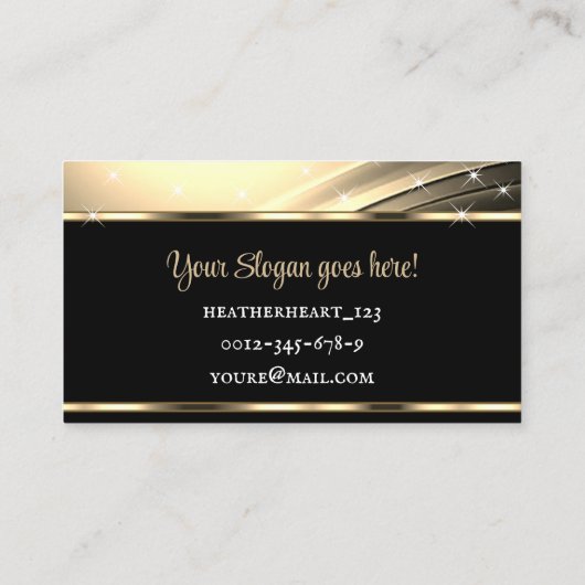 Logo Sjabloon Luxe Chique Deluxe Liquid Light Gold Visitekaartje (Achterkant)