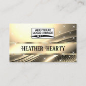 Logo Sjabloon Luxe Chique Deluxe Liquid Light Gold Visitekaartje (Voorkant)