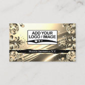 Logo Sjabloon Luxe Chique Deluxe Zwart Goud Goud Visitekaartje (Voorkant)