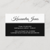 Logo Sjabloon Minimalistisch zwarte witte streep Visitekaartje (Achterkant)