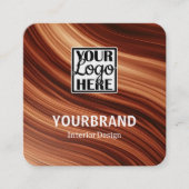 Logo Sjabloon Modern Branch Mahaghoni Wood Brown Vierkante Visitekaartje (Voorkant)