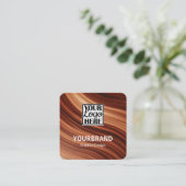 Logo Sjabloon Modern Branch Mahaghoni Wood Brown Vierkante Visitekaartje (Staand voorkant)
