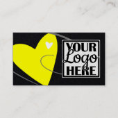 Logo Sjabloon Neon Geel Liefde Hart voor Crafters Visitekaartje (Voorkant)